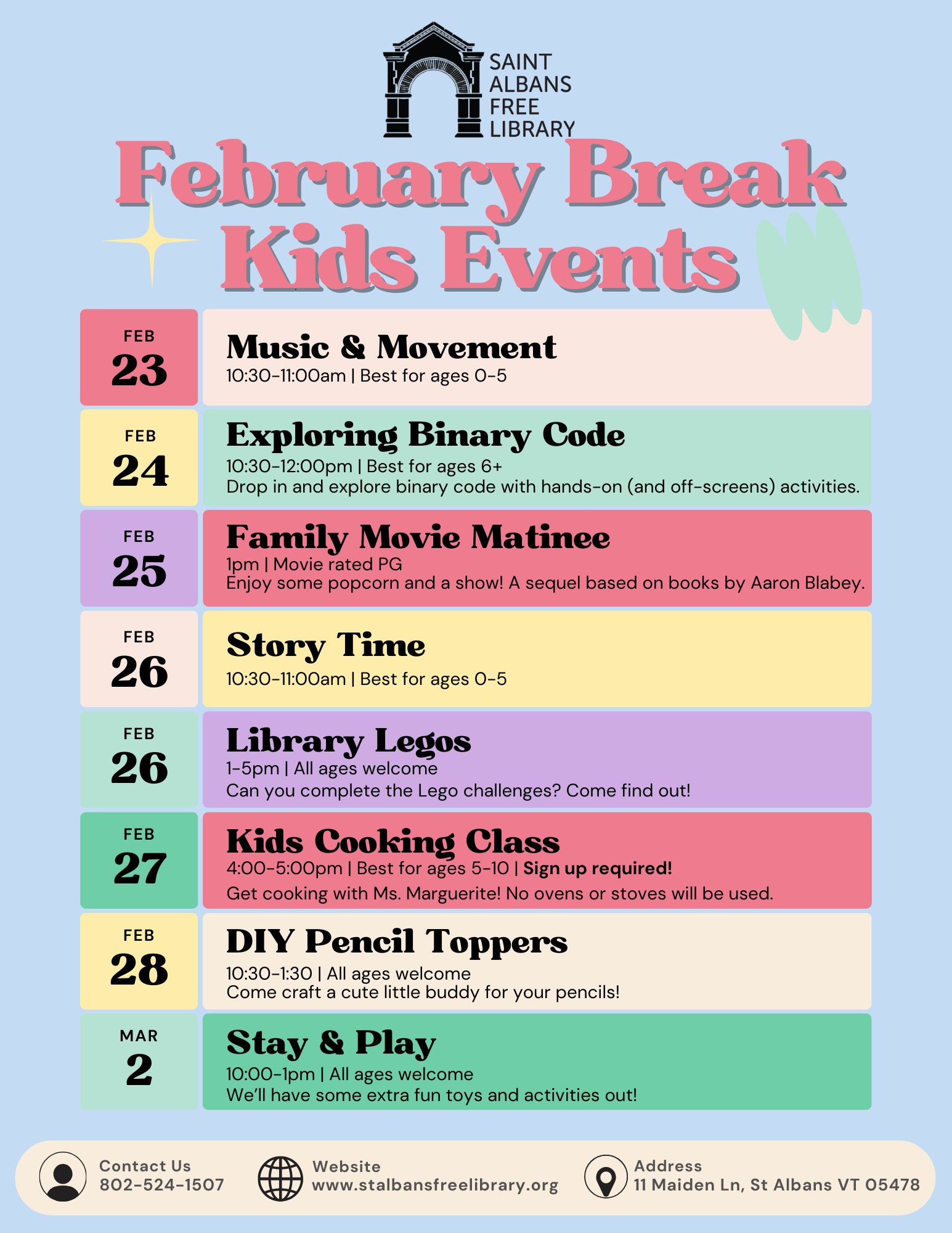 Library Programming Break Exploring Binary Code | Saint Albans Free Library