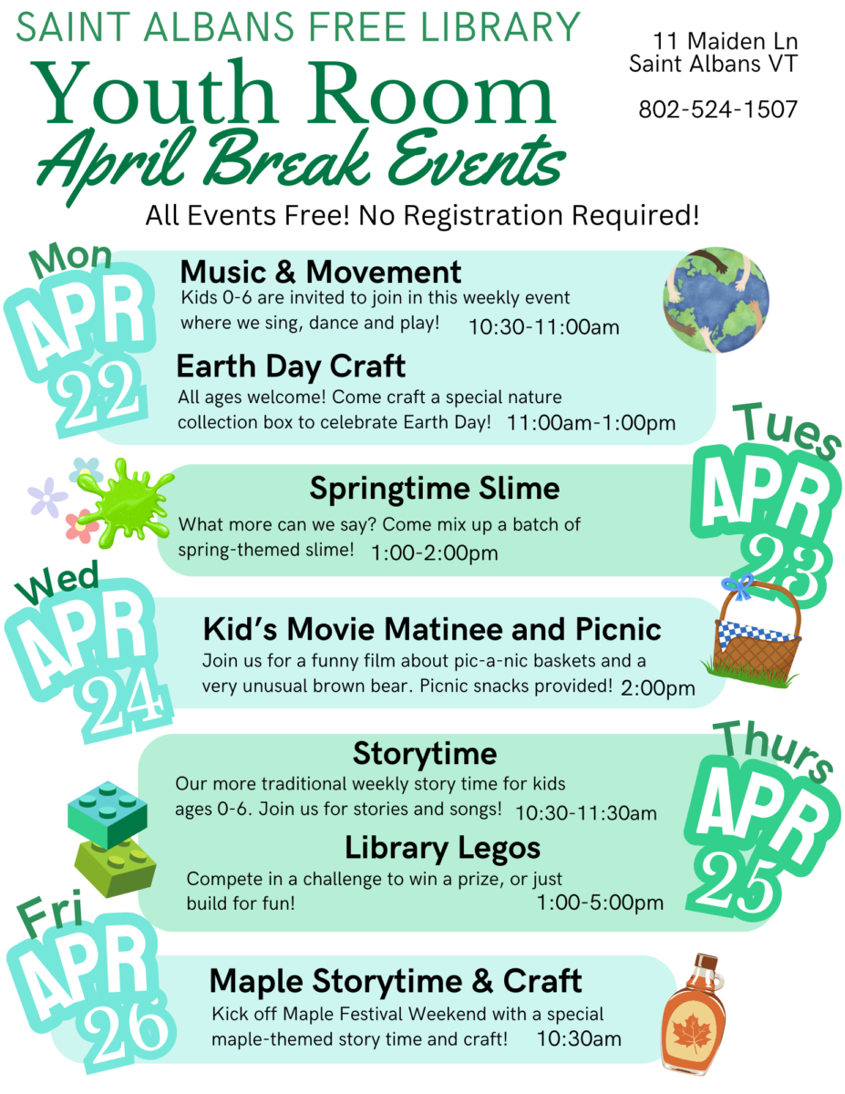 Youth April Break | Saint Albans Free Library