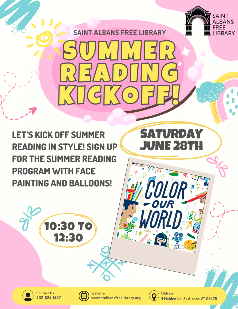 Kick Off Reading Program Summer Reading Program Kickoff! | Saint Albans Free Library